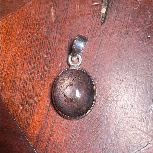 Solid Sterling Silver Jewelry - Rare Bloodshot Hypersthene Pendant Solid Sterling